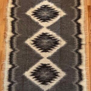 Authentic Lizhnyk: Handwoven Hutsul Wool Blanket/Rug